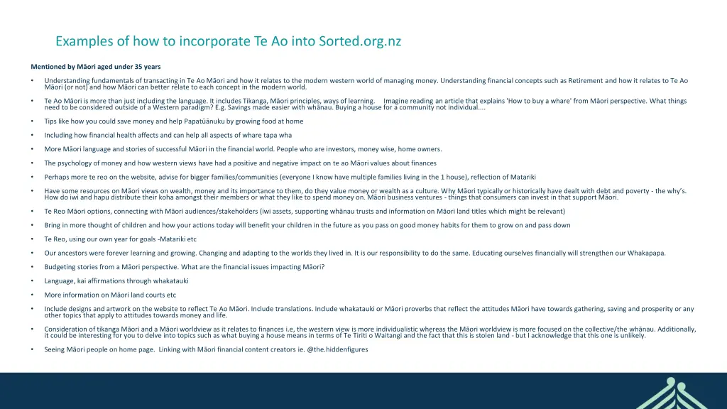 examples of how to incorporate te ao into sorted