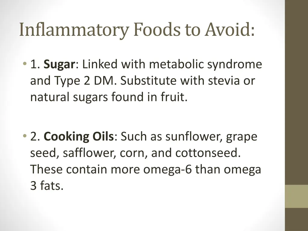 inflammatory foods to avoid