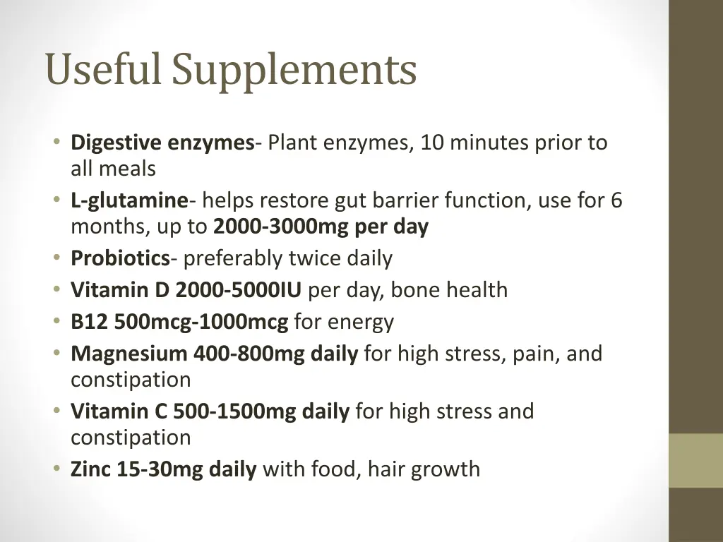 useful supplements