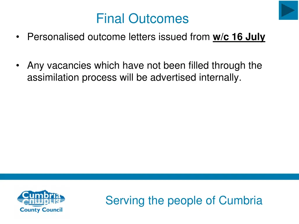 final outcomes