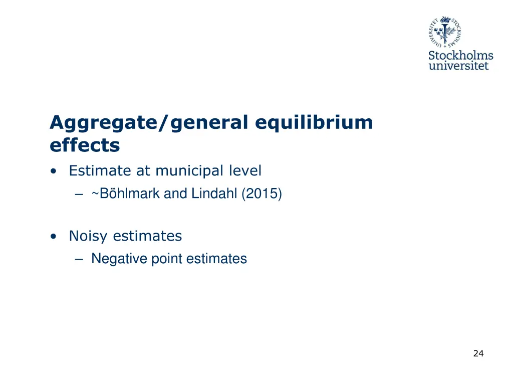 aggregate general equilibrium effects estimate