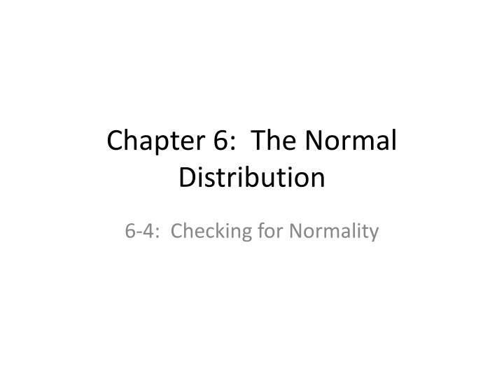 chapter 6 the normal distribution