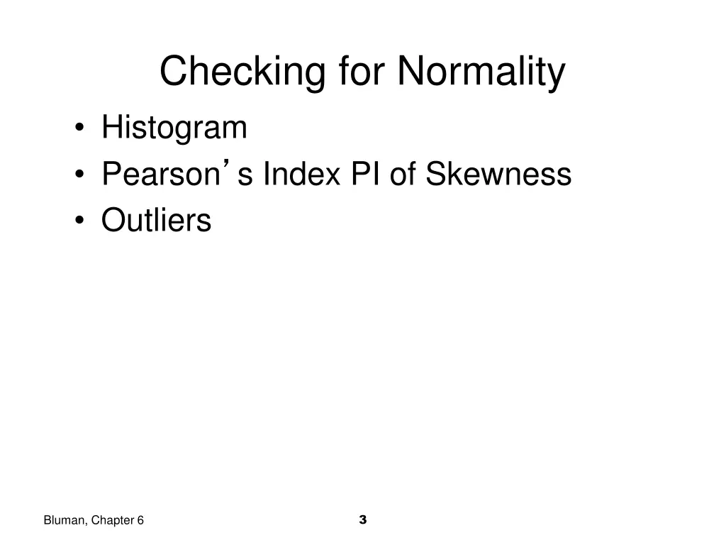 checking for normality histogram pearson s index