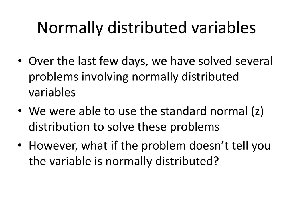 normally distributed variables