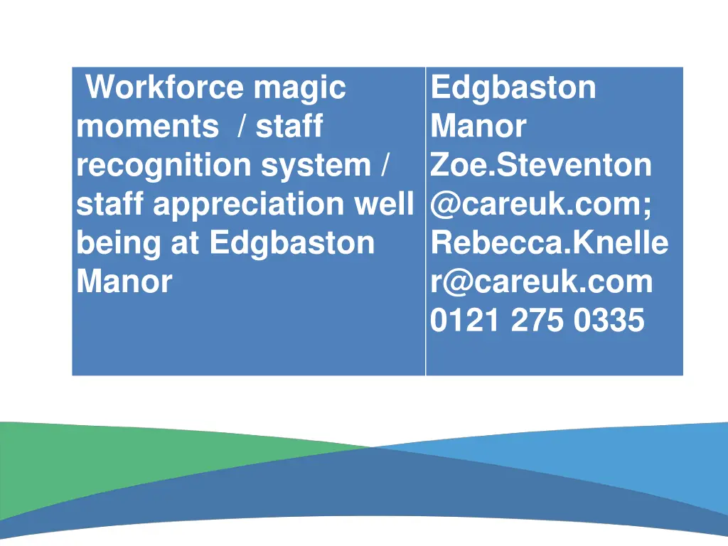 workforce magic moments staff recognition system