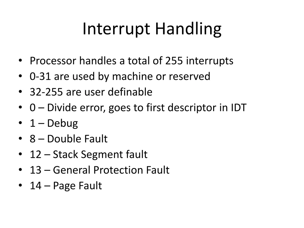 interrupt handling 1
