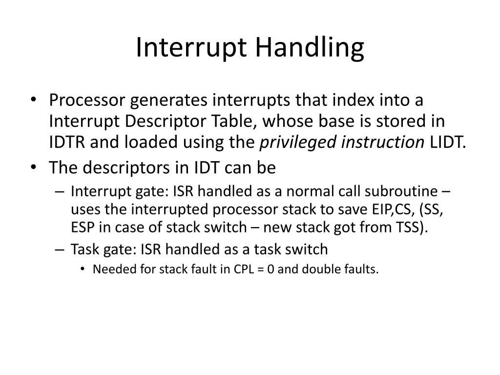 interrupt handling