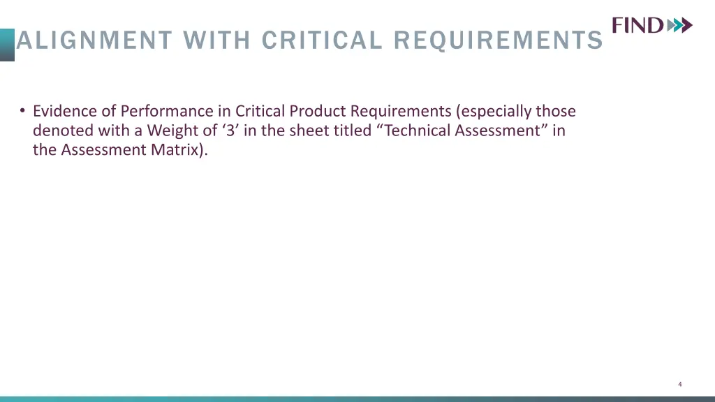 alignment with critical requirements
