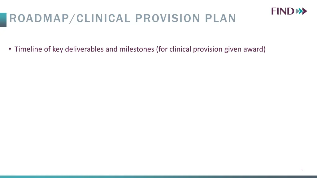 roadmap clinical provision plan