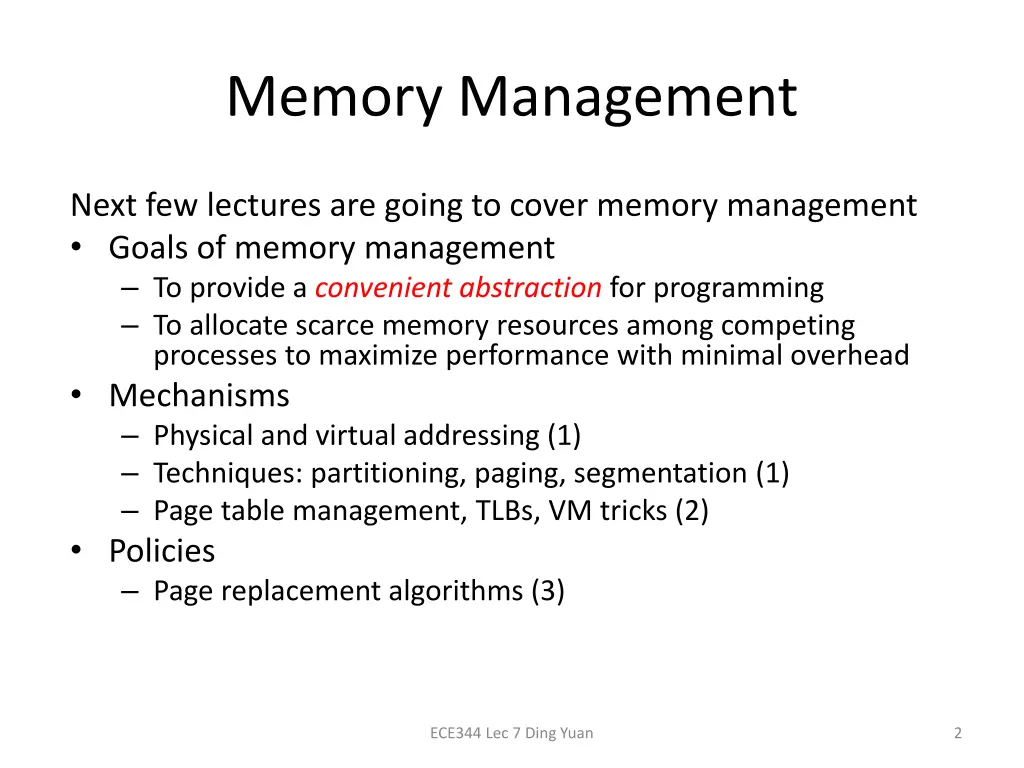 memory management