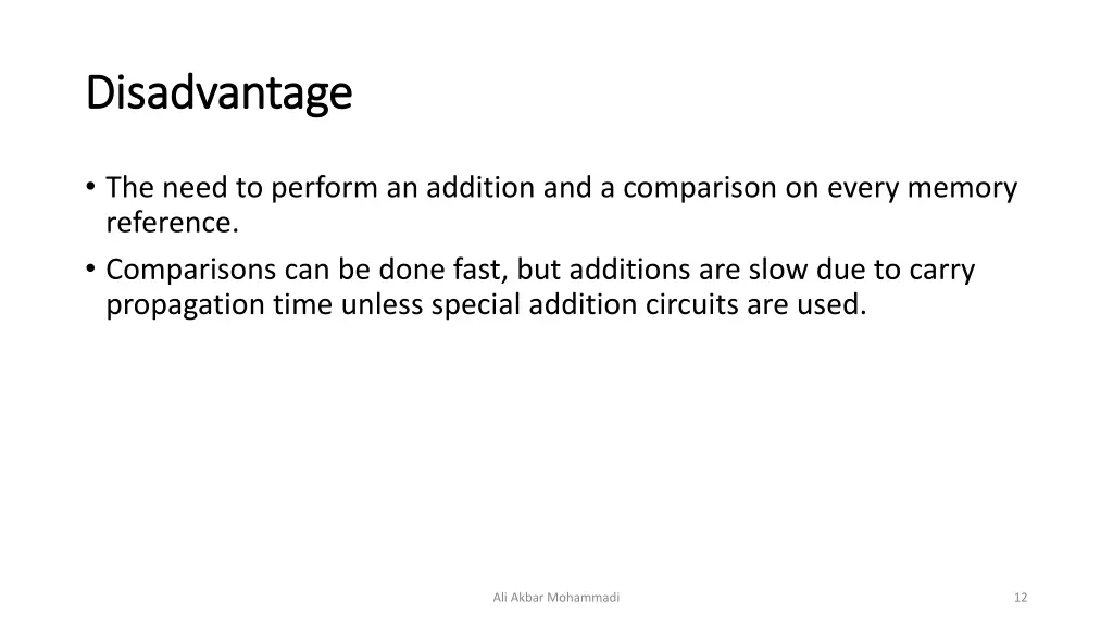 disadvantage disadvantage 1