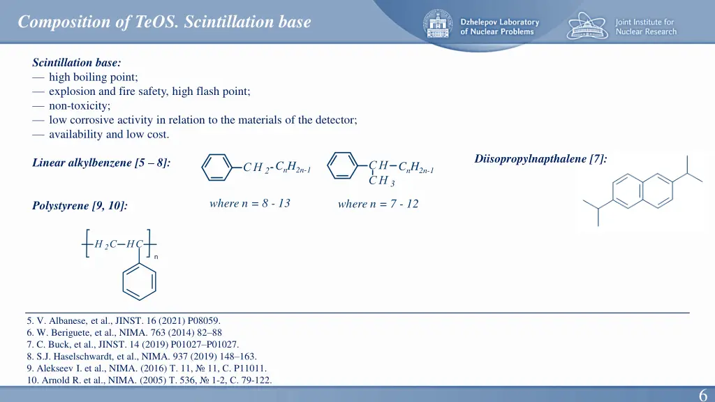 composition of teos scintillation base