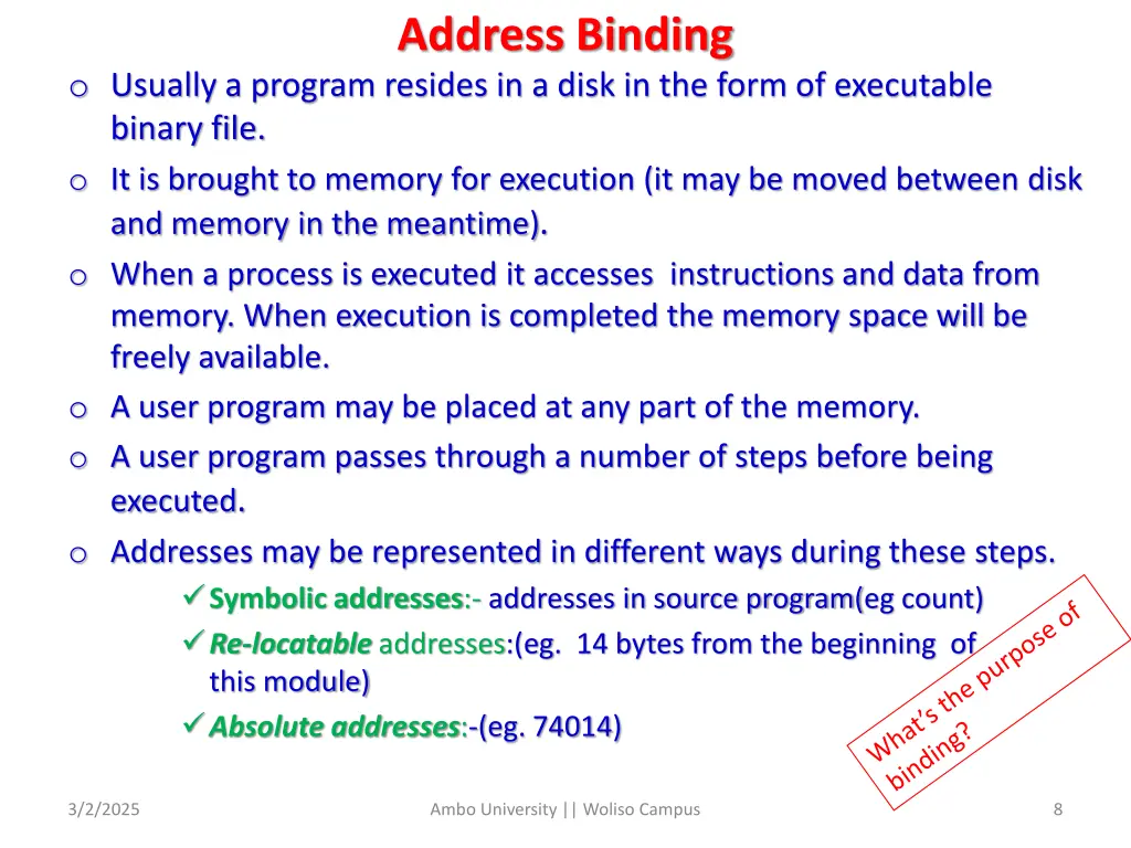 address binding