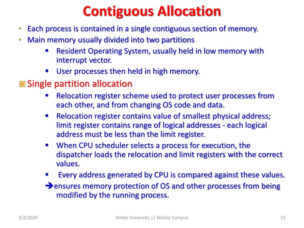 contiguous allocation each process is contained