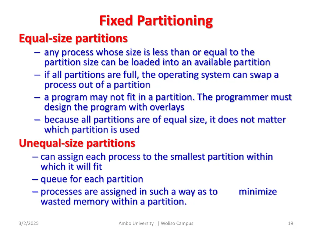 fixed partitioning 2