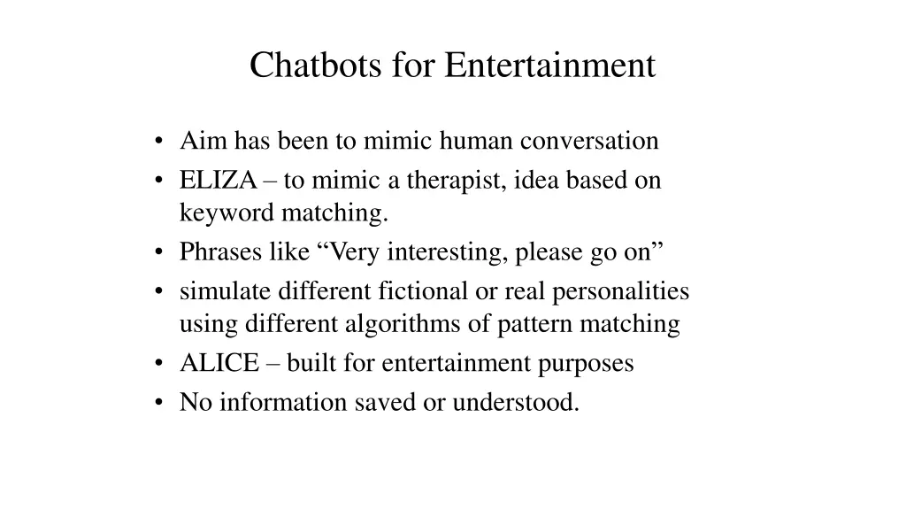 chatbots for entertainment