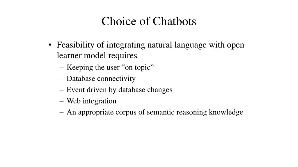 choice of chatbots