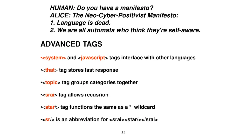 human do you have a manifesto alice the neo cyber