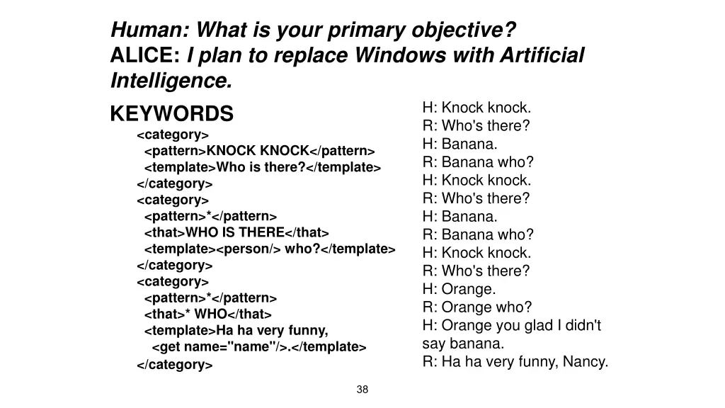 human what is your primary objective alice i plan