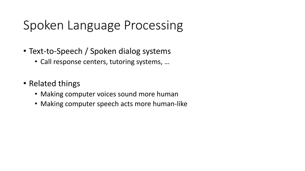 spoken language processing