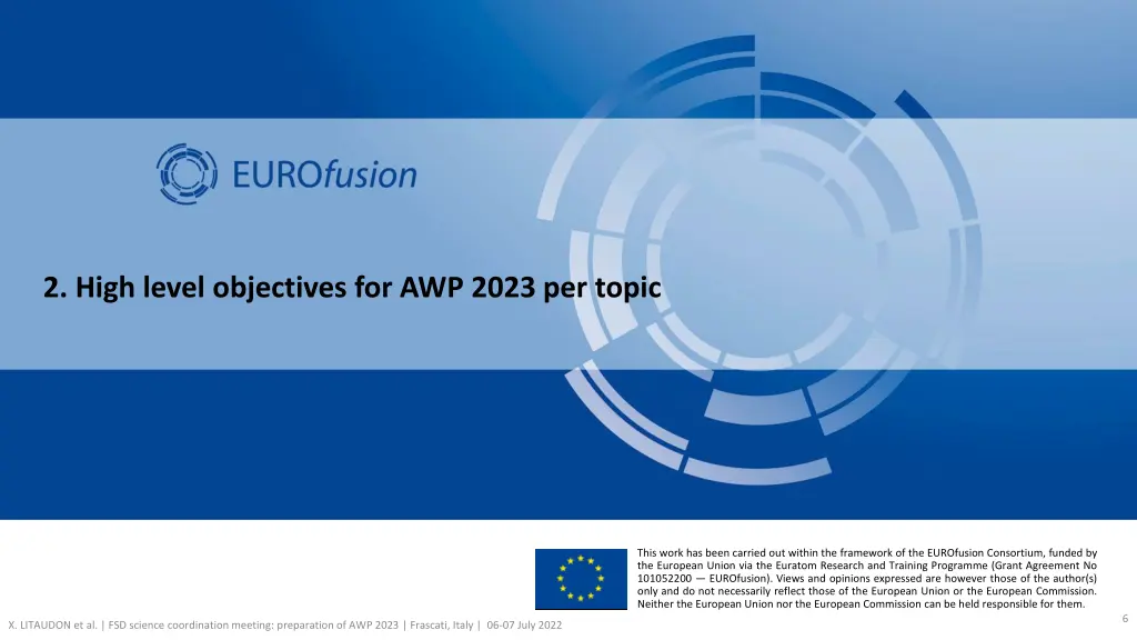 2 high level objectives for awp 2023 per topic