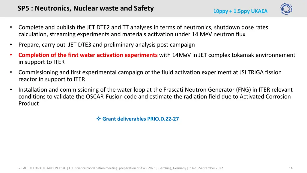 sp5 neutronics nuclear waste and safety