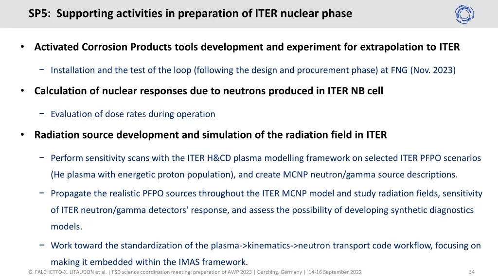 sp5 supporting activities in preparation of iter