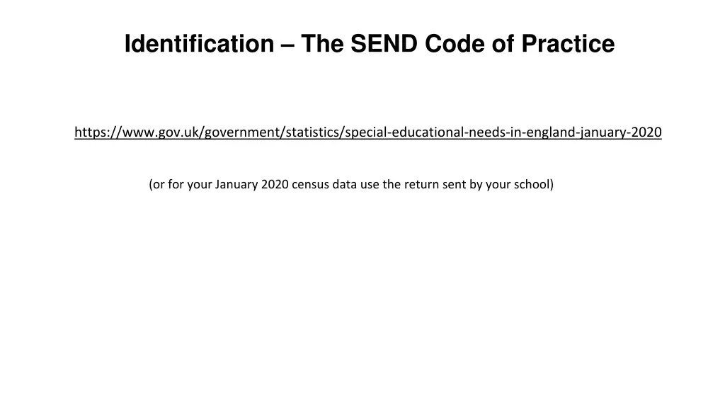 identification the send code of practice