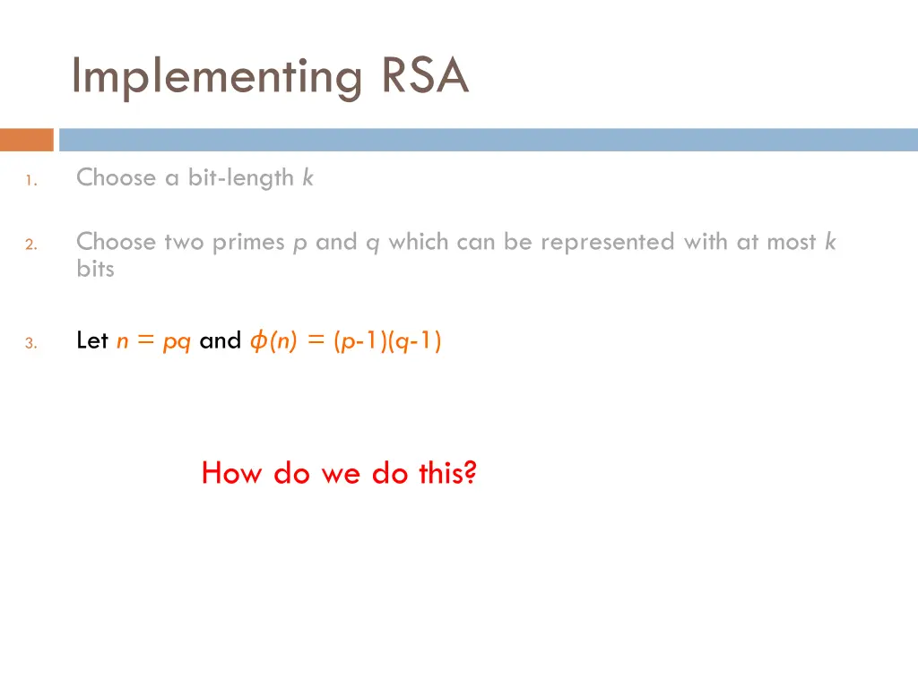 implementing rsa 2