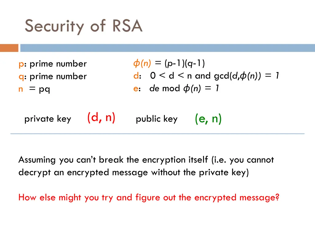 security of rsa