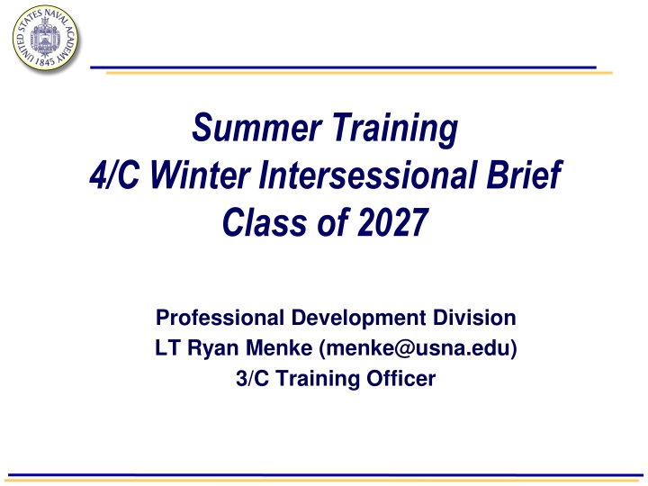 summer training 4 c winter intersessional brief