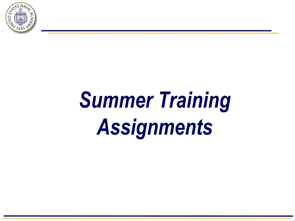 summer training assignments