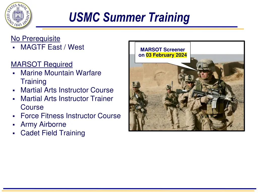 usmc summer training