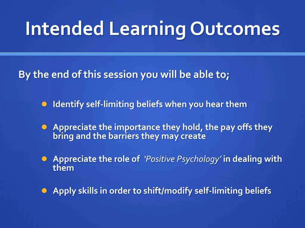 intended learning outcomes