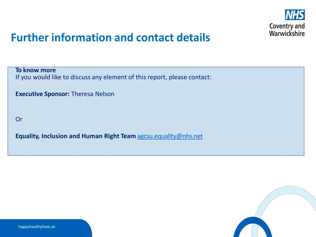 further information and contact details