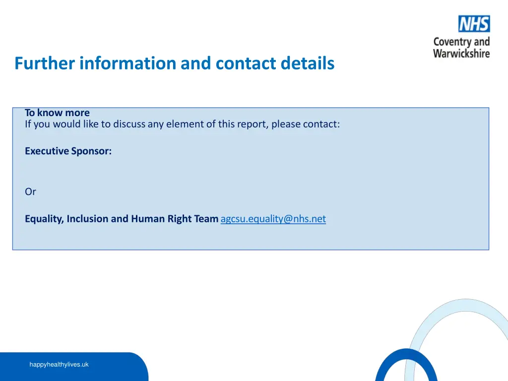 further information and contact details