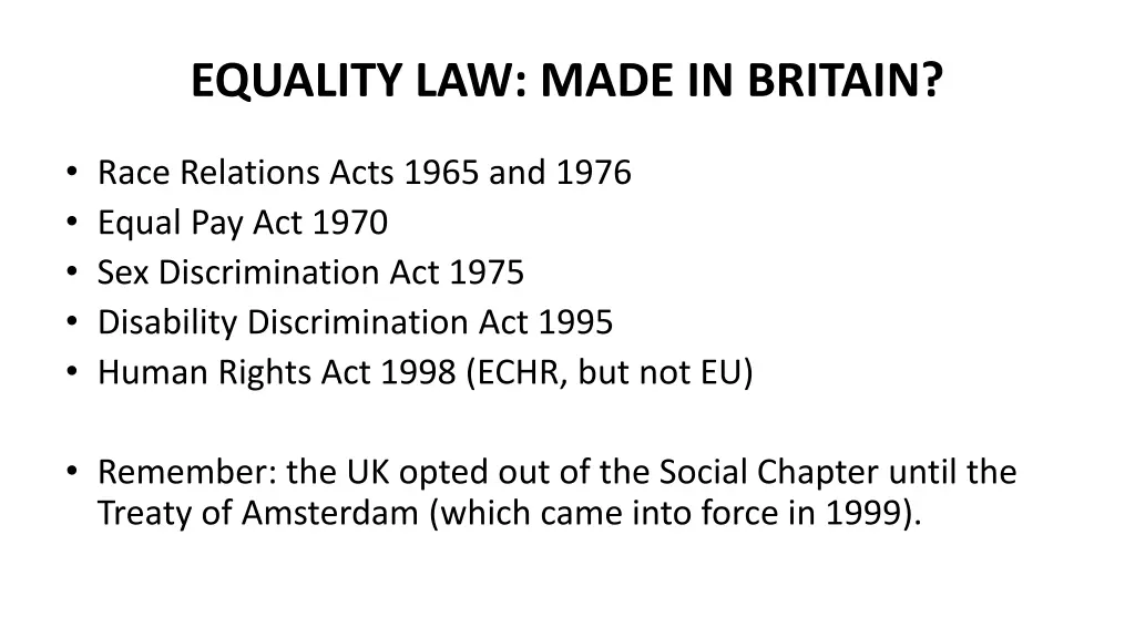 equality law made in britain
