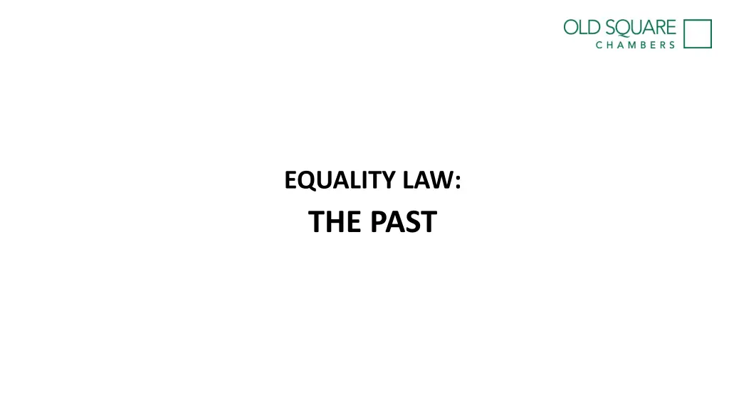 equality law the past
