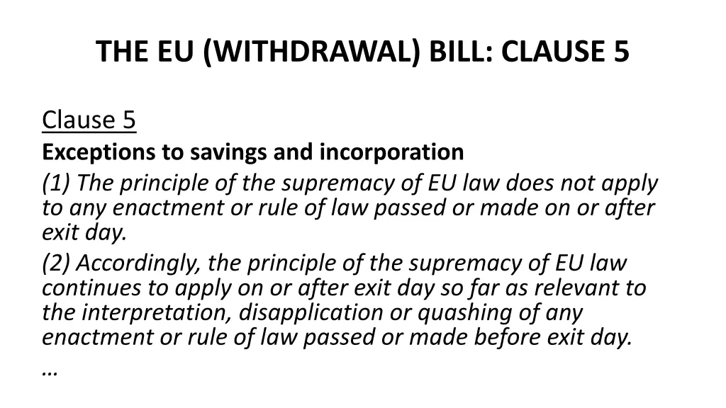 the eu withdrawal bill clause 5