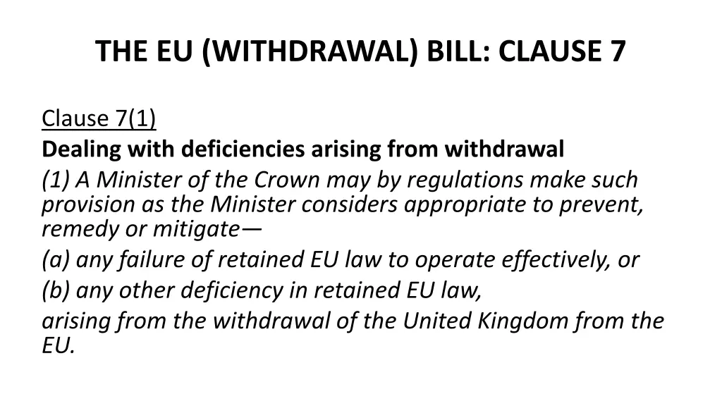 the eu withdrawal bill clause 7