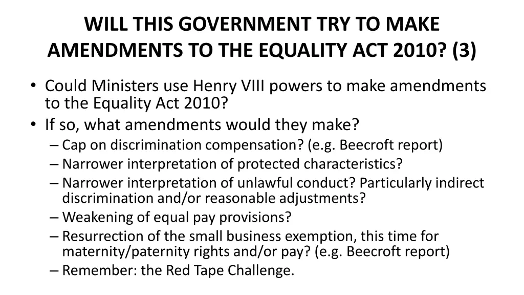 will this government try to make amendments 2