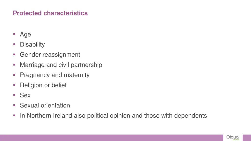 protected characteristics