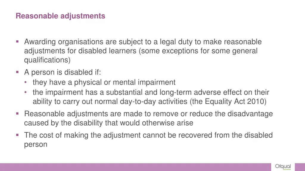 reasonable adjustments