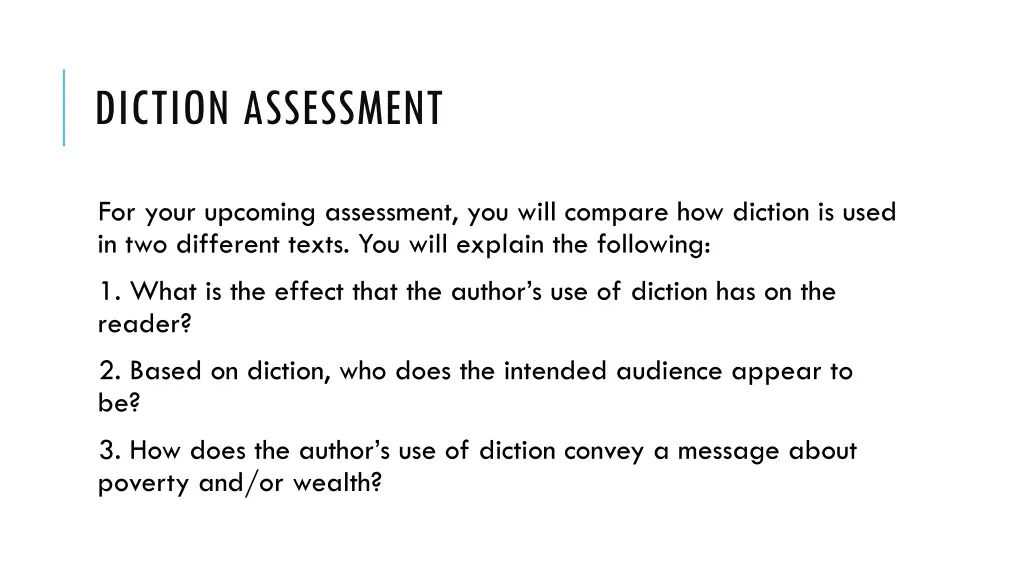 diction assessment