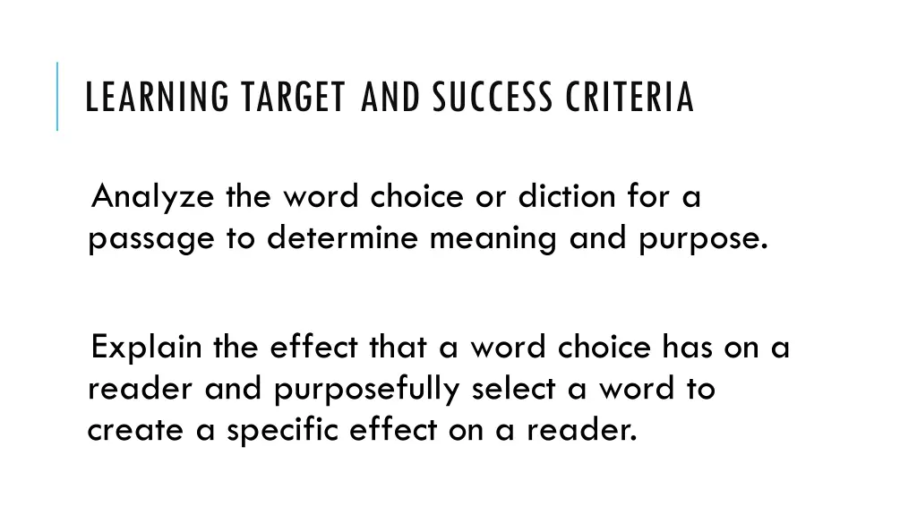 learning target and success criteria
