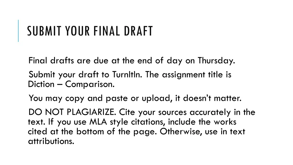 submit your final draft
