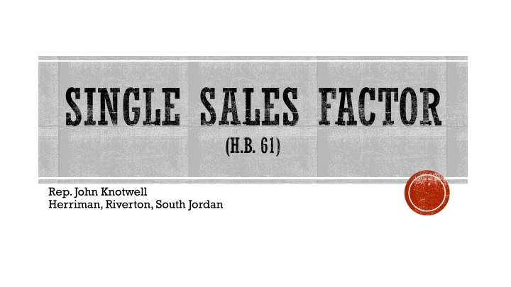 single sales factor h b 61