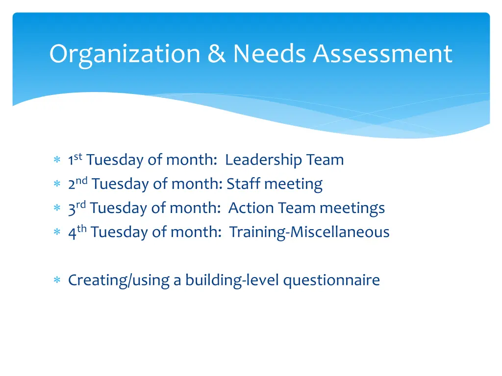organization needs assessment