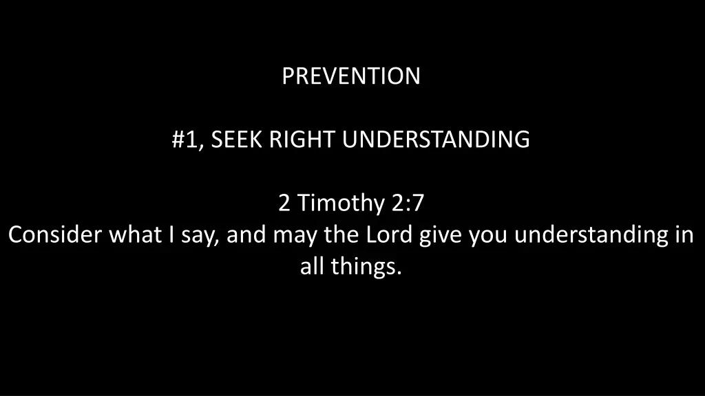 prevention