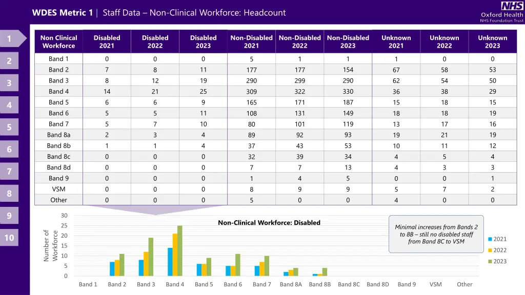 wdes metric 1 staff data non clinical workforce